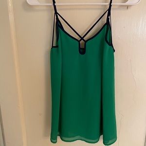 Green and Navy Crisscross Tank